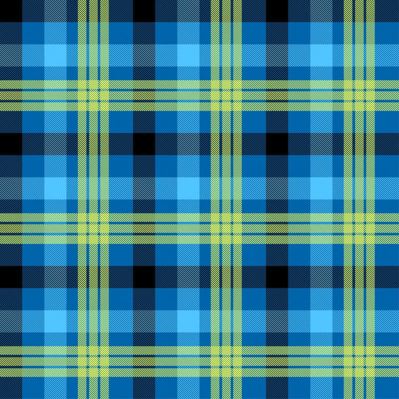 Vibrant Blue And Yellow Tartan Pattern