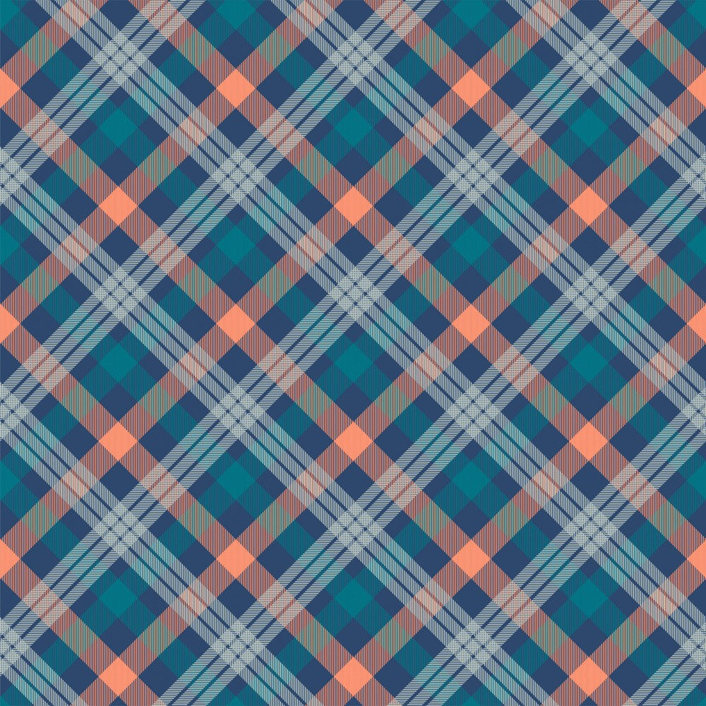Tartan Plaid Pattern In Vibrant Navy