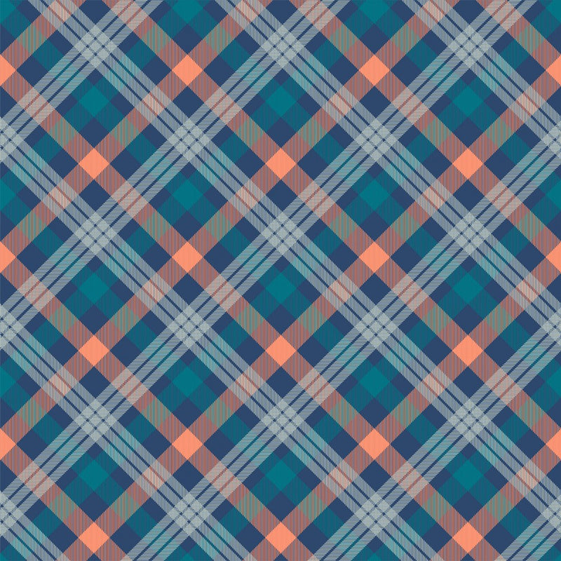 Tartan Plaid Pattern In Vibrant Navy