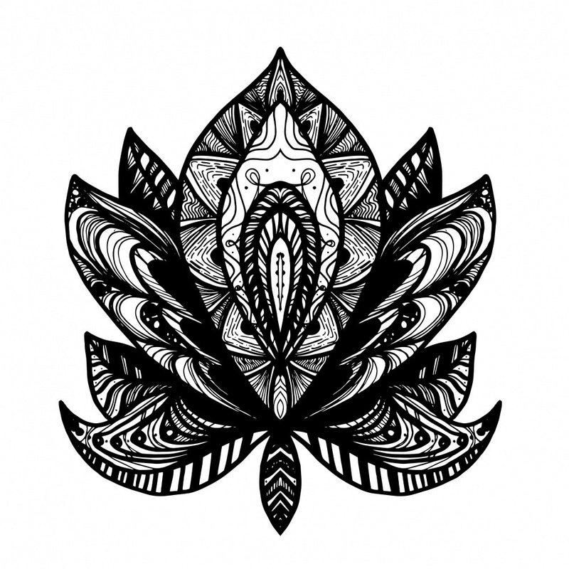 Black And White Lotus Mandala Design