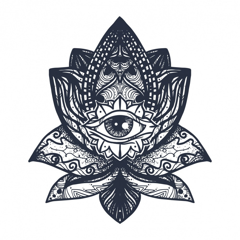 An Eye Surrounded By Ornamental Lotus Petals