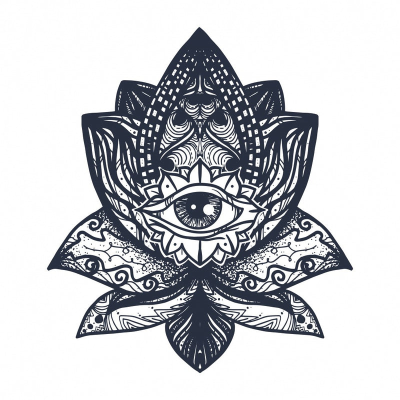 An Eye Surrounded By Ornamental Lotus Petals