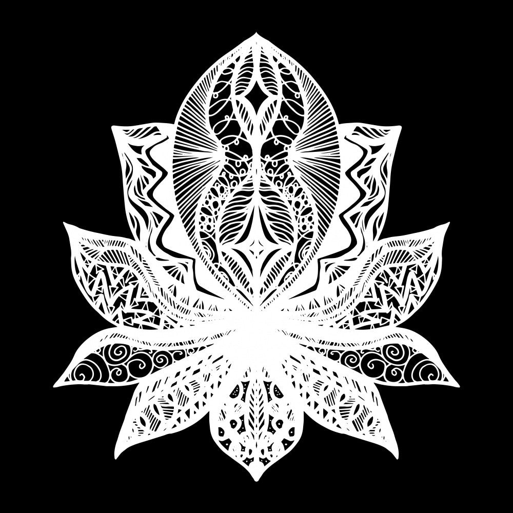 Black And White Lotus Mandala