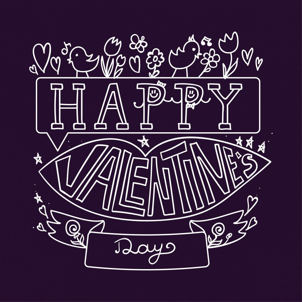 Happy Valentines Day Lettering
