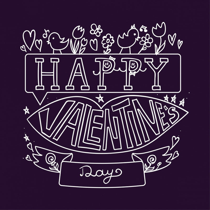 Happy Valentines Day Lettering