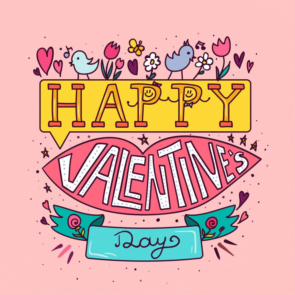 Happy Valentines Day Lettering