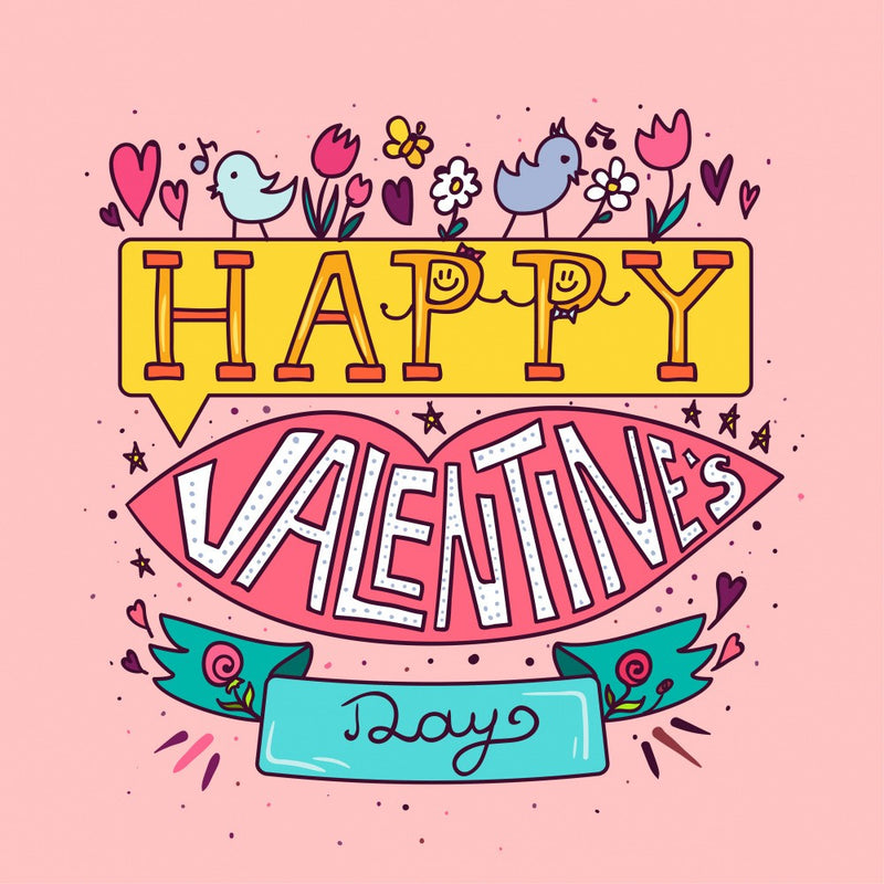 Happy Valentines Day Lettering