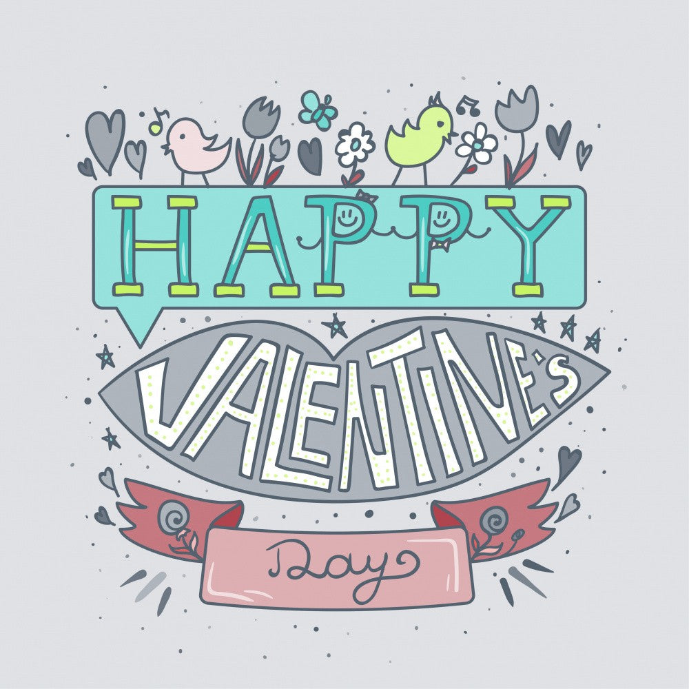 Happy Valentines Day Lettering