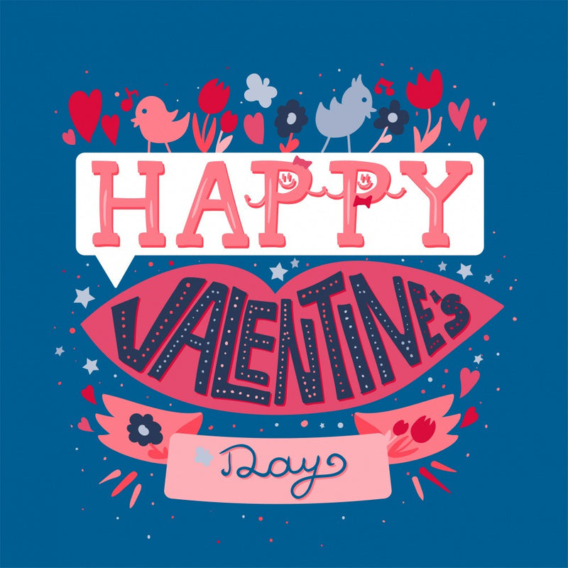 Happy Valentines Day Lettering