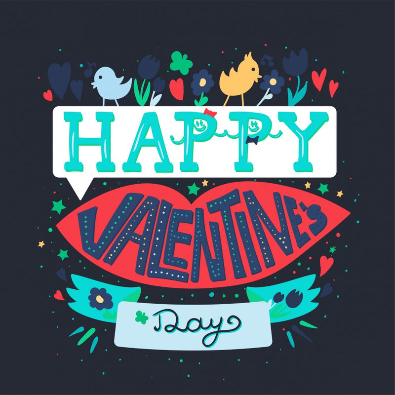 Happy Valentines Day Lettering
