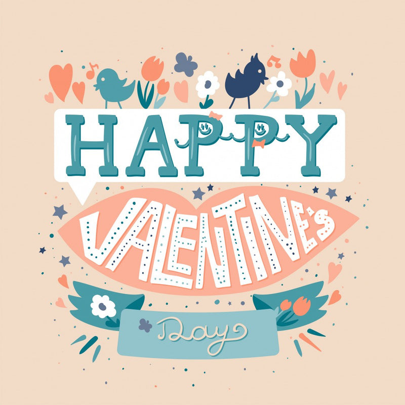 Happy Valentines Day Lettering