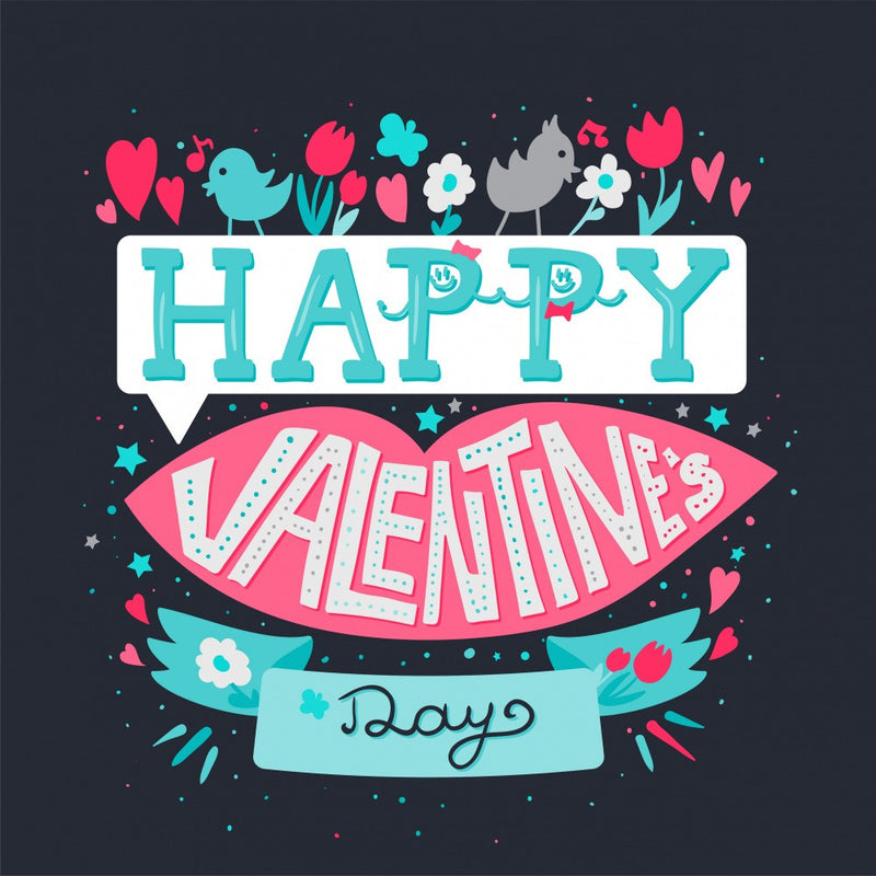 Happy Valentines Day Lettering