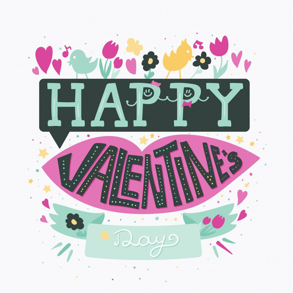 Happy Valentines Day Lettering