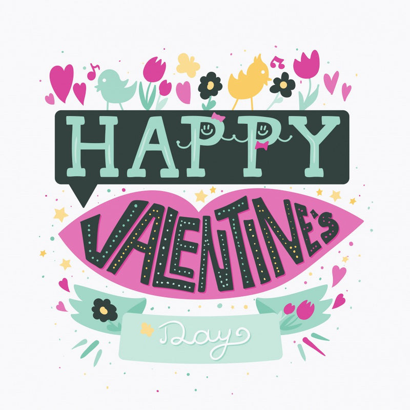 Happy Valentines Day Lettering