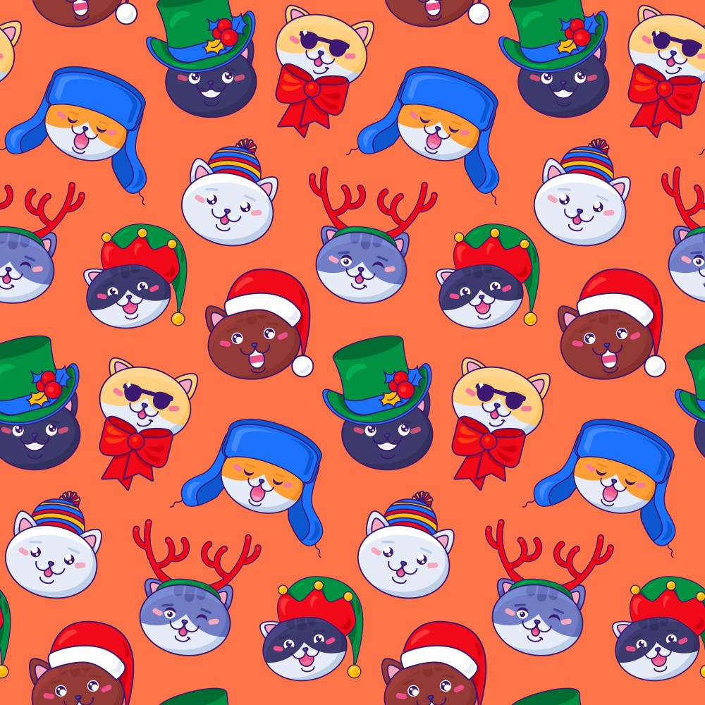 Cute Seamless Pattern With Cartoon Animal