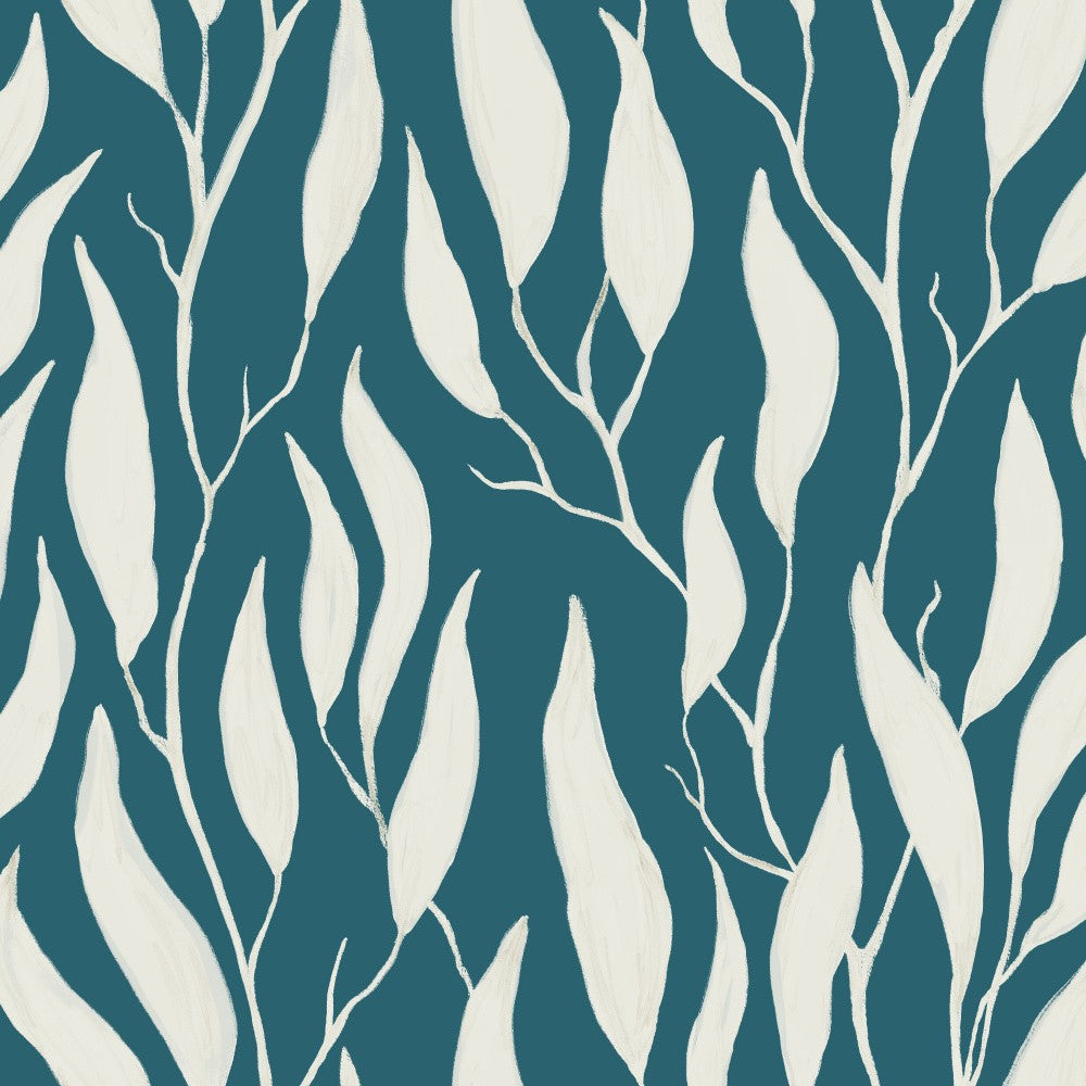 Tranquil Trailing Eucalyptus Branches Painted in Gouache