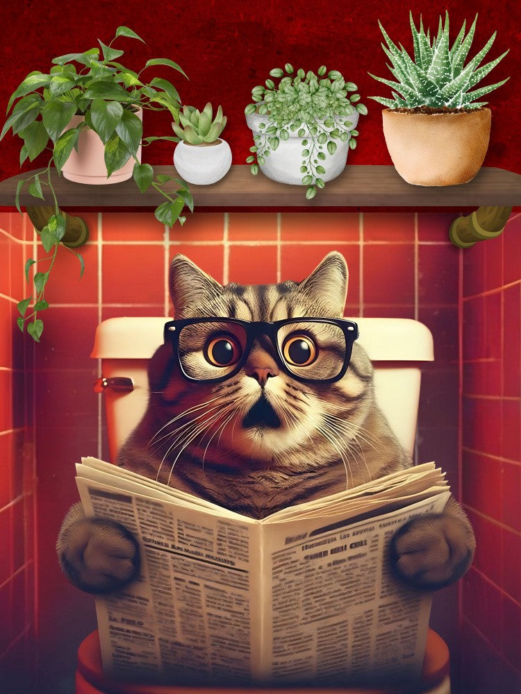 Katze auf Toilette