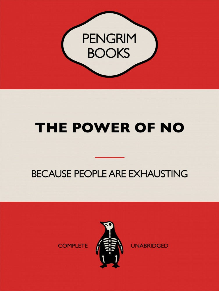 The Power of No - Funny Vintage Book Cover - Sarcastic Self Help - Red