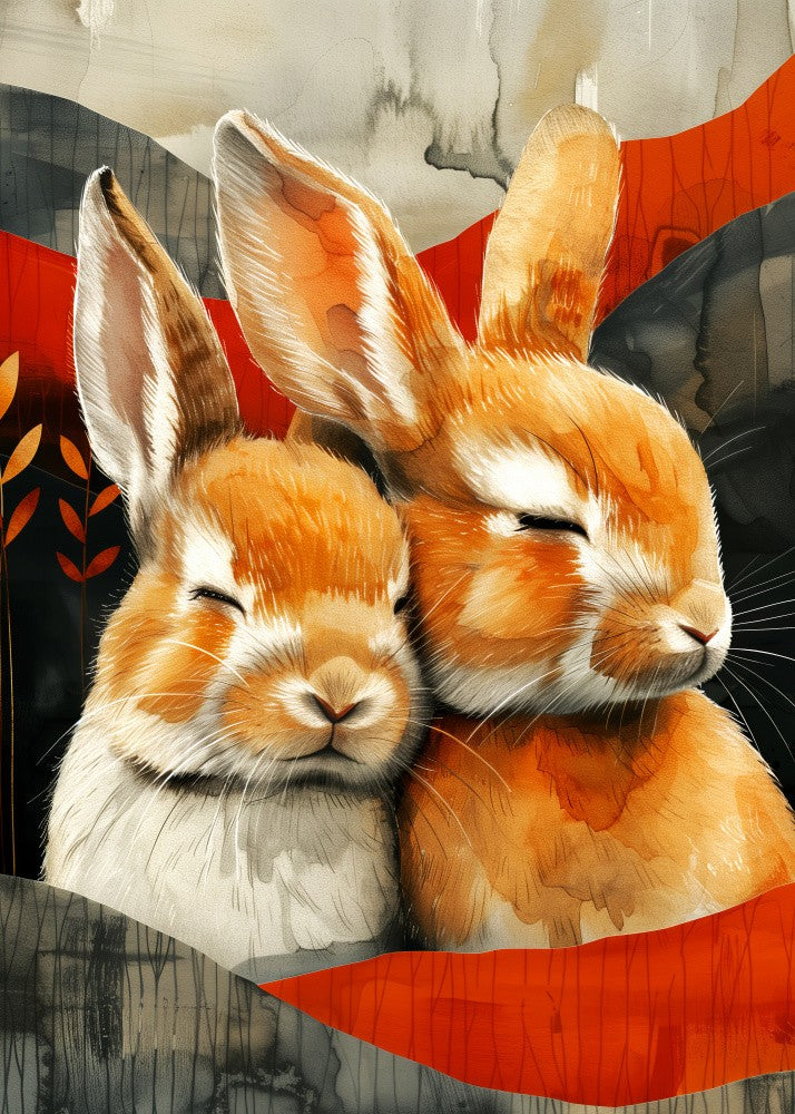 Bunny watercolor animal art 3