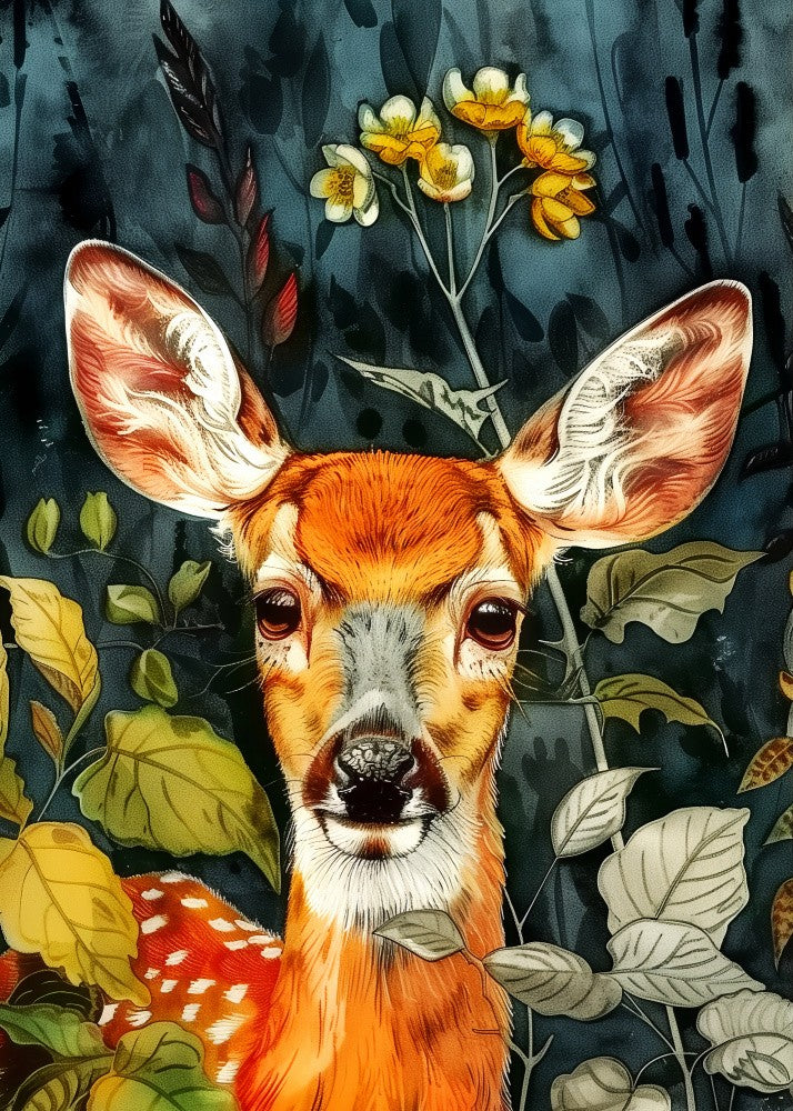 Deer watercolor animal art 3