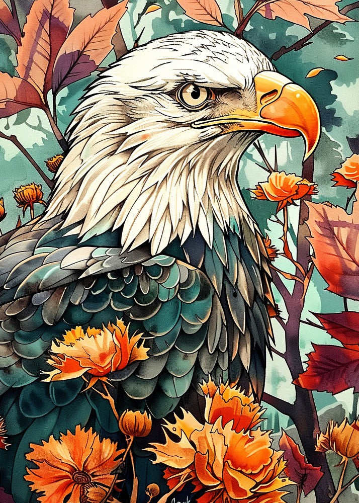 Eagle watercolor animal art 4