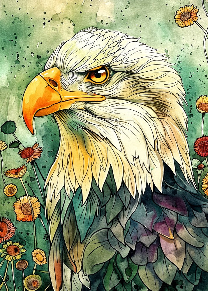 Eagle watercolor animal art 3