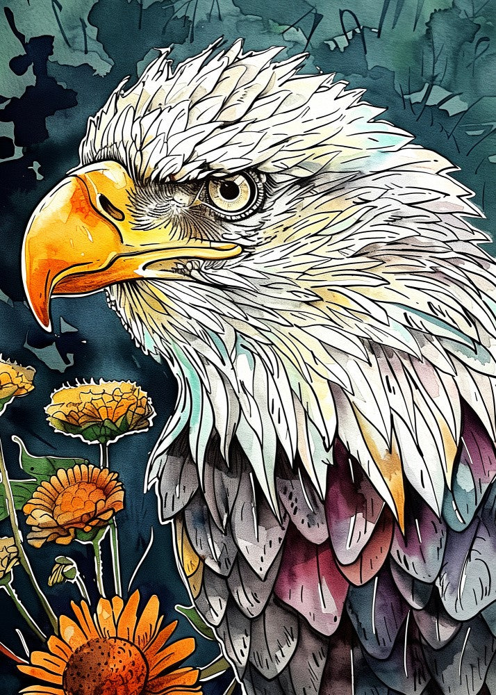 Eagle watercolor animal art 5