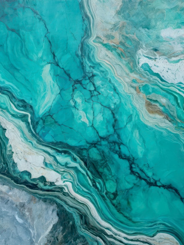 Abstract Patterns With Swirling Turquoise