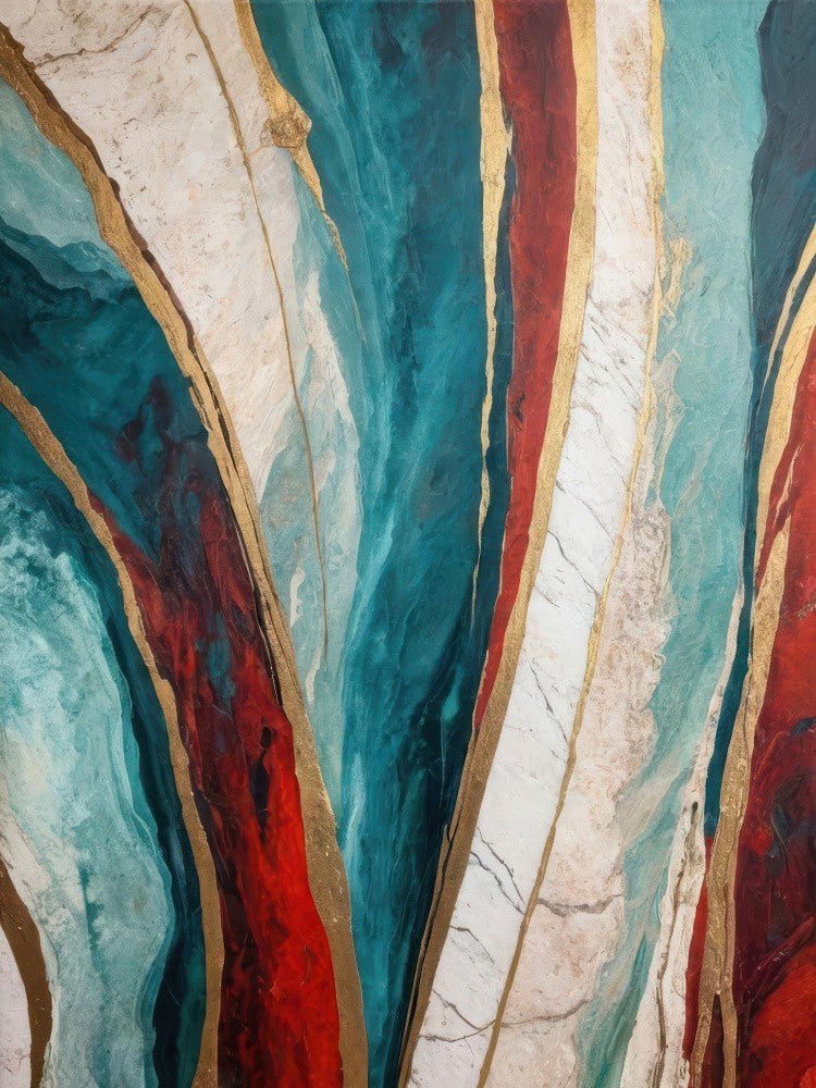 Vibrant Turquoise And Red Hues