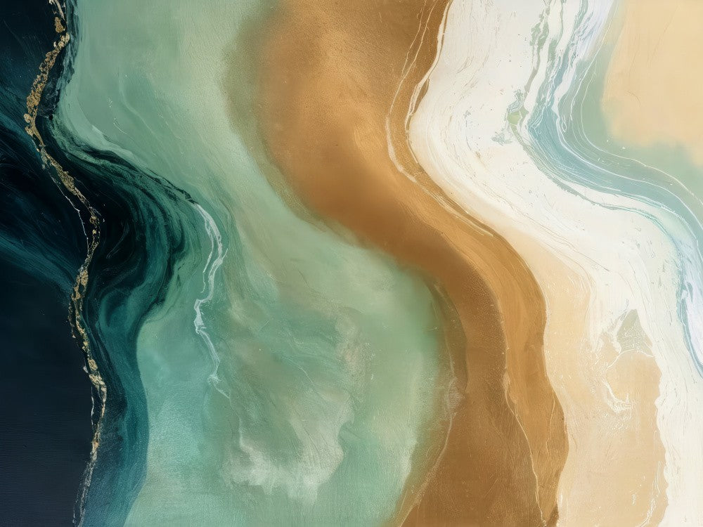 Organic Swirls In Shades Of Teal