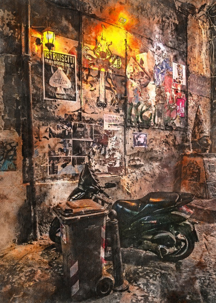 Naples City Watercolor Art Italy (1)