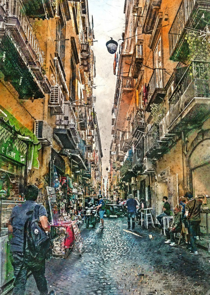 Naples City Watercolor Art Italy (2)