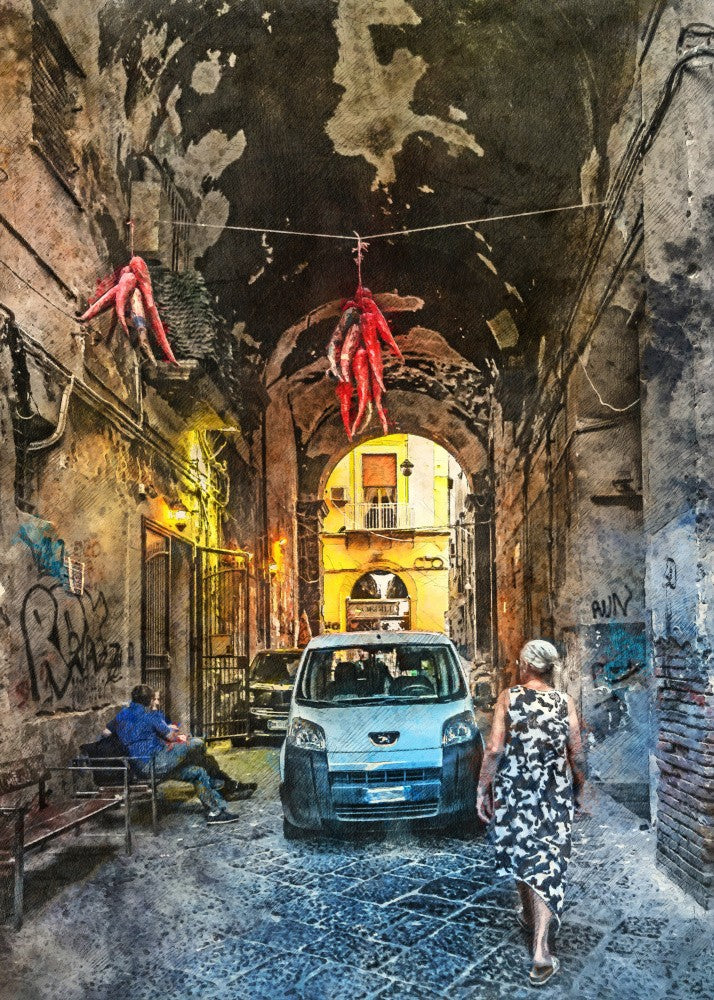 Naples City Watercolor Art Italy (3)