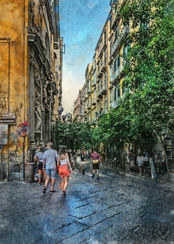 Naples City Watercolor Art Italy (5)