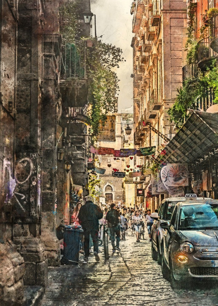 Naples City Watercolor Art Italy (6)