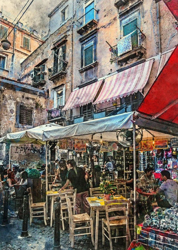 Naples City Watercolor Art Italy (7)