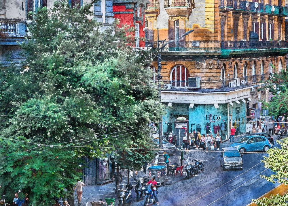 Naples City Watercolor Art Italy (12)