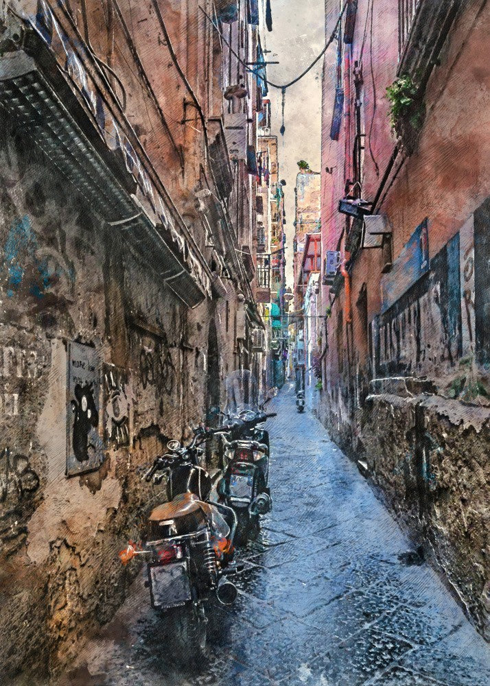Naples City Watercolor Art Italy (14)