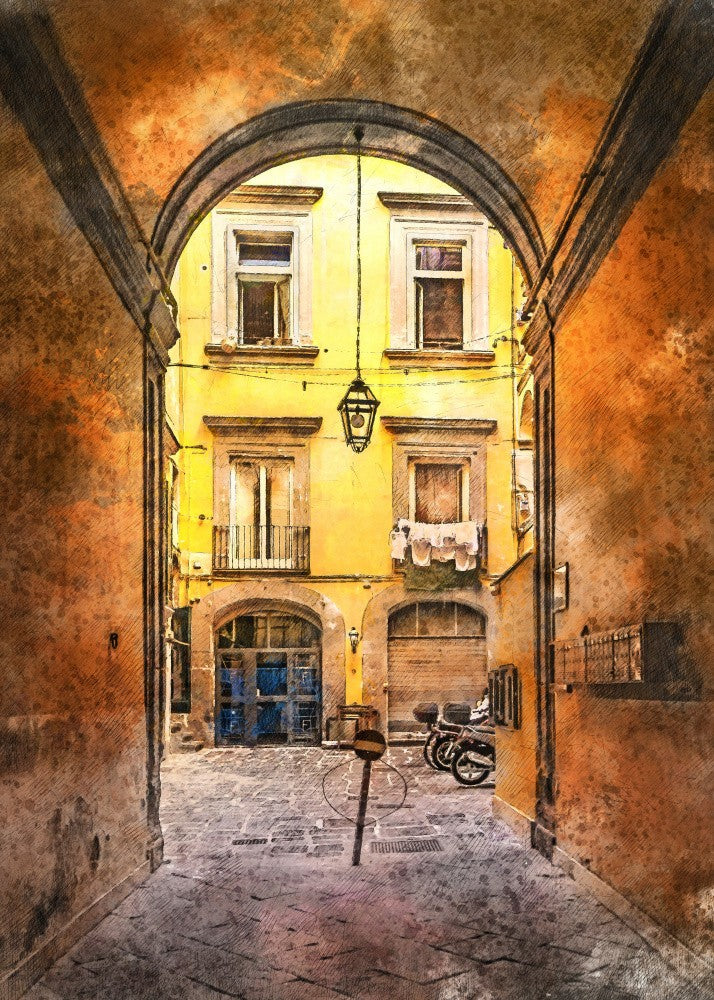 Naples City Watercolor Art Italy (19)