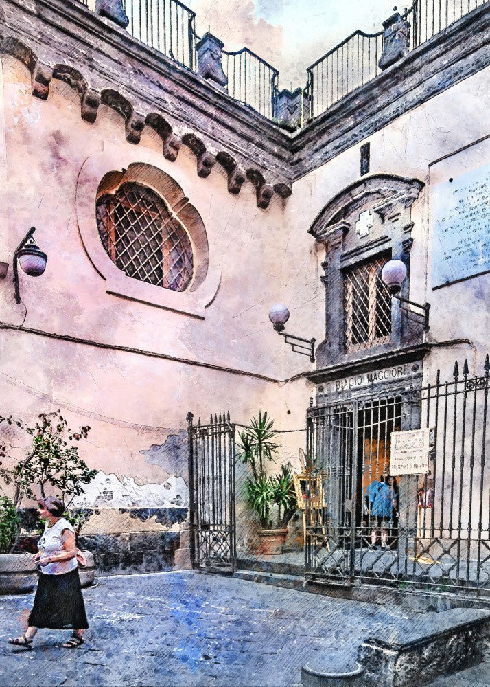 Naples City Watercolor Art Italy (29)