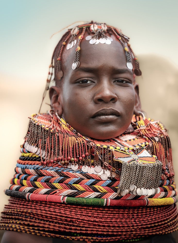 Turkana Woman portrait, Turkana Lake, Kenia