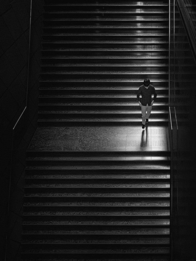 Going down the stairs