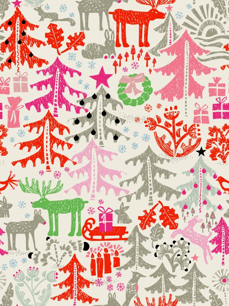 Motif forêt d'hiver de Noël