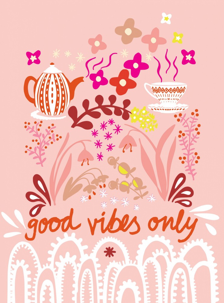 Good vibes only – scandinavian folk art illustration