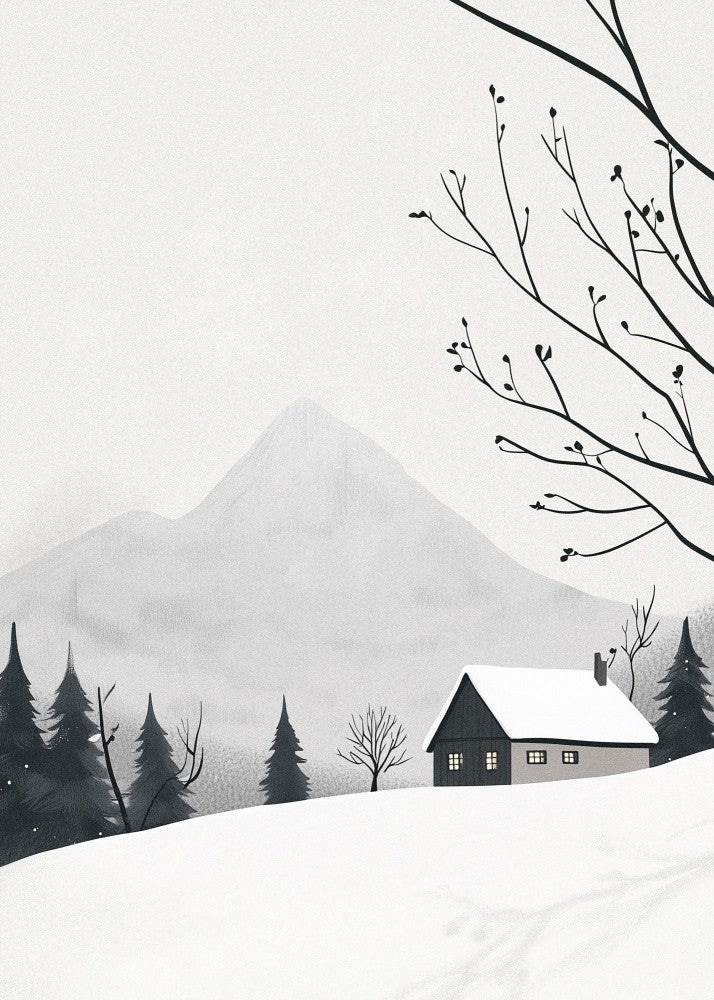 Winter Landscape House Snow