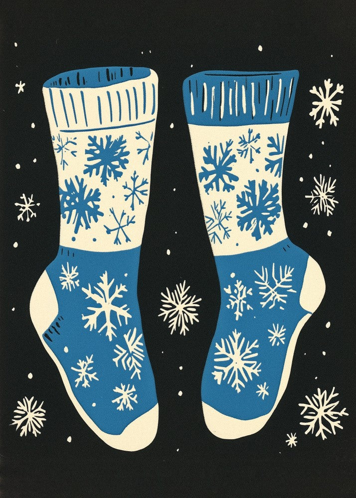 Vintage Socks Knittwear Blue On Black