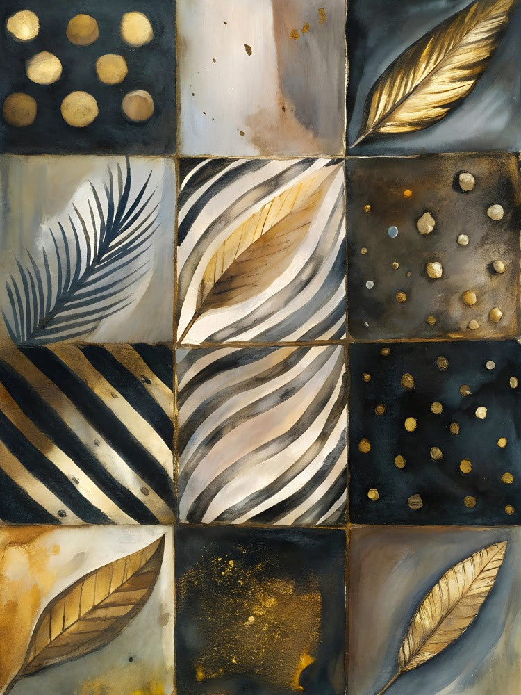 Golden Botanica: A Patchwork of Leaves