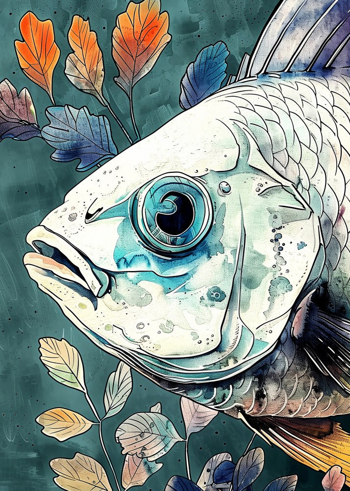 Animal watercolor art fish 5