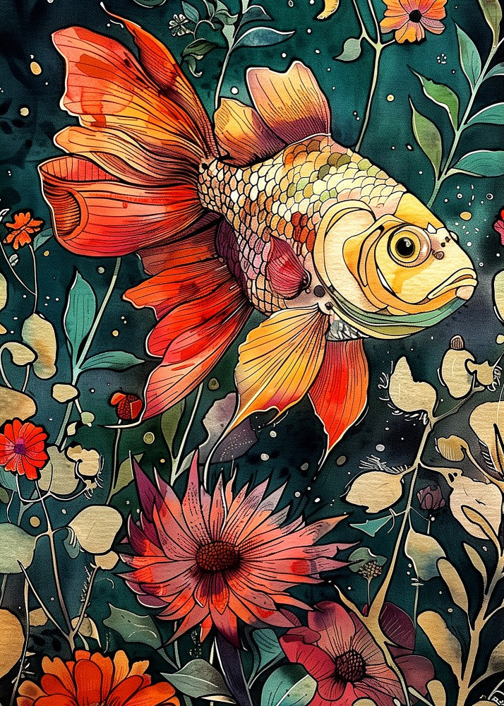 Animal watercolor art fish 8