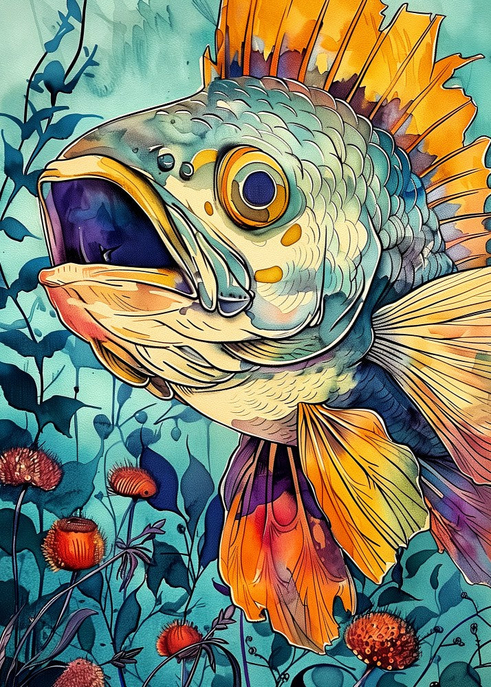 Animal watercolor art fish 9